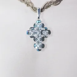 Pendant 30cm - Sierra-Khaki Braid - Pendant 30cm - Laiton argenté